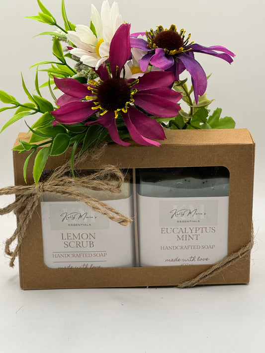 2 Soap gift set Lemon Scrub/ Eucalyptus Mint